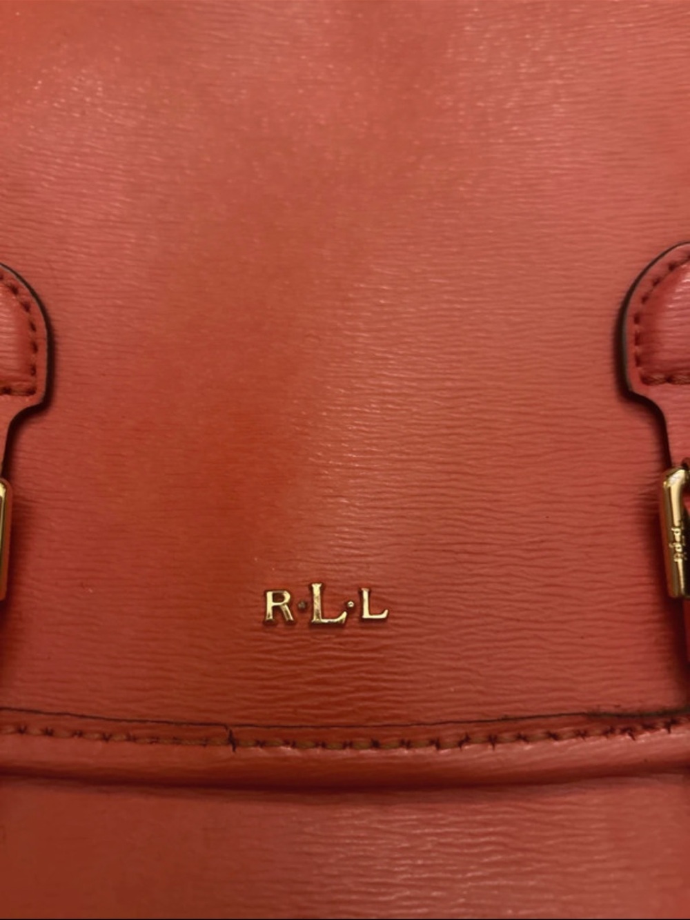 Lauren Ralph Lauren Orange Leather Crossbody with Gold Hardware - Picture 3 of 7